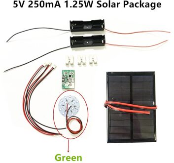 Diy Kit 5V 5.5V 250mA 1.25W 1.6W Zonnepaneel Met 0.6A Solar Lamp Light Controller 3.7V 5V 600ma Met 3.7V 5W Led 5V 250mA groen