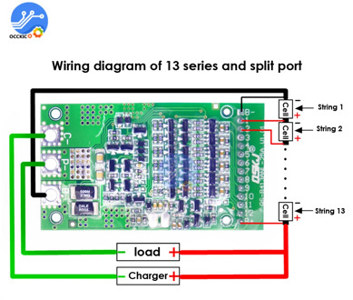 DIY kit BMS 6S 7S 8S 9S 10S 11S 12S 13S Polymer lithium battery protection board without Battery Balancer BMS Charging 25A
