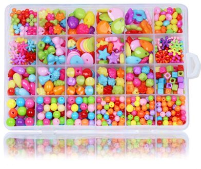 Diy Kleurrijke Kralen Meisjes Speelgoed Set Sieraden Accessoires Puzzel Handgemaakte Ambachten Onderwijs Speelgoed Kinderen Kettingen Armbanden donker kleur 550stk