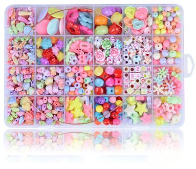 Diy Kleurrijke Kralen Meisjes Speelgoed Set Sieraden Accessoires Puzzel Handgemaakte Ambachten Onderwijs Speelgoed Kinderen Kettingen Armbanden kleurmenging 550stk