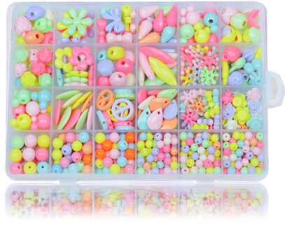 Diy Kleurrijke Kralen Meisjes Speelgoed Set Sieraden Accessoires Puzzel Handgemaakte Ambachten Onderwijs Speelgoed Kinderen Kettingen Armbanden licht kleur 550stk