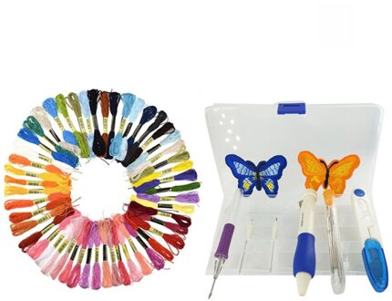 Diy Kruissteek Cirkels Set Naald Draden Borduren Naaien Ambachten Gereedschap Kit Voor Huishoudelijke Handwerken Decoratie 50 kleuren