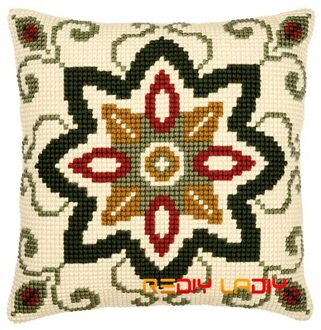 Diy Kruissteek Kussen Front Mandala Patroon Kussens Chunky Kruissteek Kits 100% Acryl Garen Kussensloop Home Decor ambachten CX0102