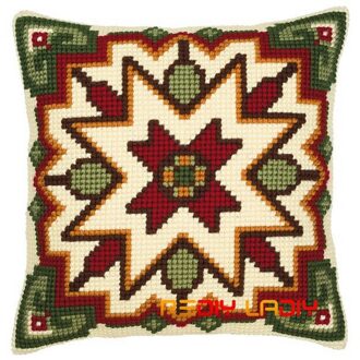 Diy Kruissteek Kussen Front Mandala Patroon Kussens Chunky Kruissteek Kits 100% Acryl Garen Kussensloop Home Decor ambachten CX0280