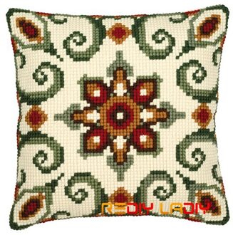 Diy Kruissteek Kussen Front Mandala Patroon Kussens Chunky Kruissteek Kits 100% Acryl Garen Kussensloop Home Decor ambachten CX0767