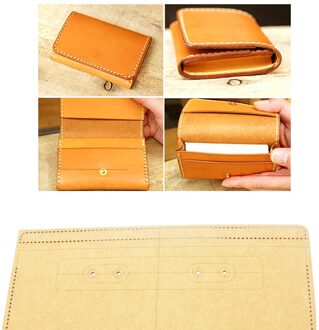 Diy Leather Craft Kaarthouder Naam Card Bag Portemonnee Kraft Papier Naaien Patroon Uitgeholde Stencil Template 11.5x7.5x2.5cm