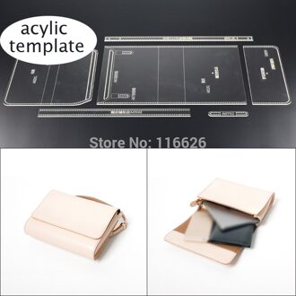 DIY leather craft vrouwen mobiele telefoon schoudertas acylic template set patroon stencil fabriek naar klant verkoop