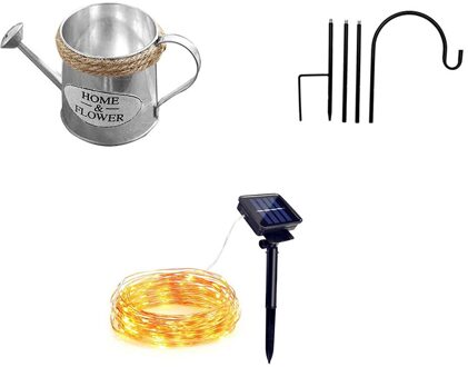 Diy Led Solar Powered Douche Fairylight Watering Waterkoker Douche Kan Standbeelden Tuin Gazon Achtertuin Decoratieve Sprinkles Lamp