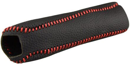 Diy Lederen Auto Handrem Grips Beschermhoes Met Naaien Voor Kia K2 Rood Zwart