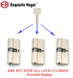 DIY Management Same Key Open All Cylinder 55 60 70 80 90mm Double Cylinder Security Locks Brass Cylinder Interlocking