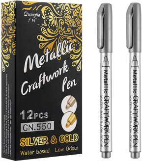 Diy Metallic Waterdichte Permanente Verf Marker Pennen Goud En Zilver Voor Tekening Studenten Levert Marker Ambachten Pen licht grijs