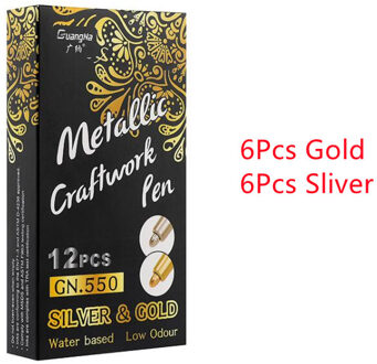 Diy Metallic Waterdichte Permanente Verf Marker Pennen Goud En Zilver Voor Tekening Studenten Levert Marker Ambachten Pen Marineblauw