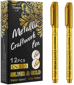Diy Metallic Waterdichte Permanente Verf Marker Pennen Goud En Zilver Voor Tekening Studenten Levert Marker Ambachten Pen Paars