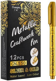Diy Metallic Waterdichte Permanente Verf Marker Pennen Goud En Zilver Voor Tekening Studenten Levert Marker Ambachten Pen wit