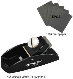 Diy Mini Hand Hout Schaafmachine Met 90Mm/3-1/2 "Carpenter & 5 Pcs Schuurpapier Voor Houtwerk hand Vliegtuig Hout Handgereedschap Overigen