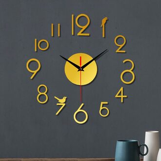 Diy Mode Creatieve Digitale Acryl Wandklok Frameloze 3D Spiegel Oppervlak Sticker Moderne Art Decal Home Office Decor 1Pc #84 GD