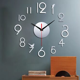 Diy Mode Creatieve Digitale Acryl Wandklok Frameloze 3D Spiegel Oppervlak Sticker Moderne Art Decal Home Office Decor 1Pc #84 SL