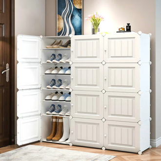 DIY Modular Shoe Cabinet Steel Prame Easy Assembly Shoes Boots Storage Closet Home furniture Shoerack Space-saving Shoe Rack