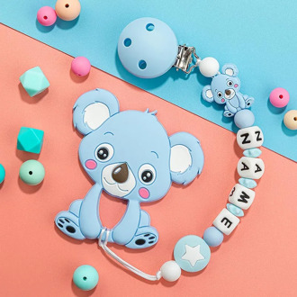 DIY Name Pacifier Clip Safety Eco-friendly Newborn Baby Teething Toys Food Grade Silicone DIY Pacifier Chain Personalized