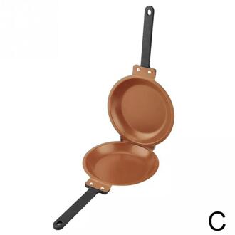 Diy Non-stick Flip Pan Dubbelzijdig Pannenkoek Maker Omelet Pan Gezonde Koekenpan Algemeen Gebruik Voor Gas En inductie Kookplaat goud
