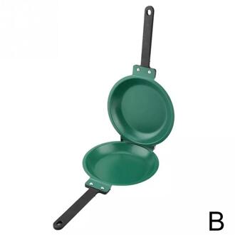 Diy Non-stick Flip Pan Dubbelzijdig Pannenkoek Maker Omelet Pan Gezonde Koekenpan Algemeen Gebruik Voor Gas En inductie Kookplaat groen