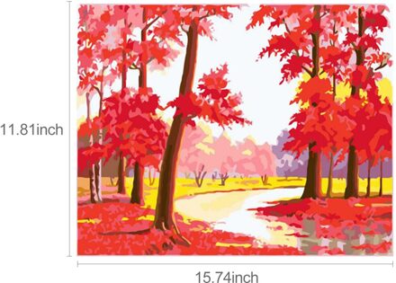 Diy Olieverfschilderij Paint Op Nummer Kit Maple Bos Patroon Voor Volwassenen Kinderen Beginner Craft Thuis Wall Decor 30x40cm