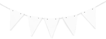 DIY papieren vlaggenlijn vlaggetjes - wit - 50x stuks - Zelf vlaggenlijnen maken