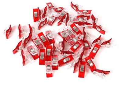 DIY Patchwork 50 Stks/set Rode Plastic Wonder Clips Houder Voor Stof Quilten Craft Naaien Breien Kledingstuk Clips