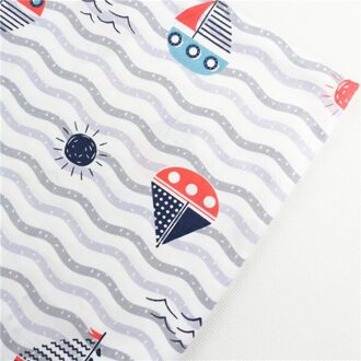 DIY Patchwork Quilten Tissue Handwerk Doek Naaien Baby Sheet Jurk Thuis Textiel Grijs Uil anker Katoen Stof 1 / 160x50 cm