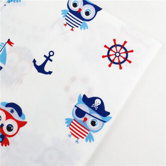 DIY Patchwork Quilten Tissue Handwerk Doek Naaien Baby Sheet Jurk Thuis Textiel Grijs Uil anker Katoen Stof 3 / 160x50 cm