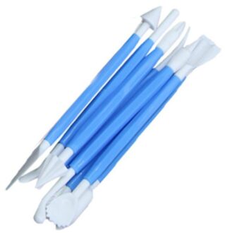 Diy Plastic Bakken Craft Tool 8 Stks/set Suiker Ambachtelijke Fondant Cake Gebak Carving Cutter Chocolade Decorating Bloem Klei Vorm Lot lucht blauw