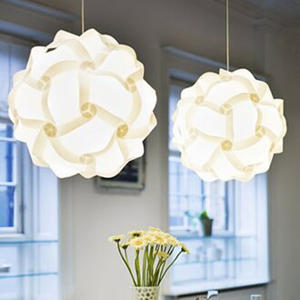Diy Puzzel Licht Lampenkap 30 Pcs Elements Creatieve Plafond Lampenkap Kroonluchter Hanger Lampenkap Lamp Cover Rood