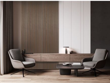 Diy Quanti Akoestische Lattenwand - Walnoot - 244x52cm - 1 Stuk