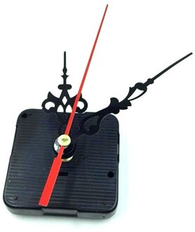 Diy Quartz Klok Set Stille Grote Muur Beweging Mechanisme Black & Rode Handen Reparatie Tool Onderdelen Kit