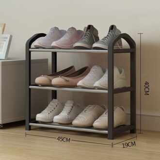 Diy Schoenen Opslag Plank Schoenenrek Aluminium Metalen Staande Schoenenrek Thuis Organisator Accessoires Schoenenrek 3/4 Tiers Schoenenrek A1