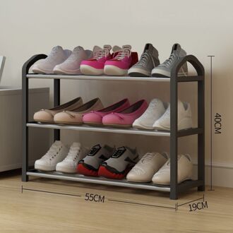 Diy Schoenen Opslag Plank Schoenenrek Aluminium Metalen Staande Schoenenrek Thuis Organisator Accessoires Schoenenrek 3/4 Tiers Schoenenrek A2