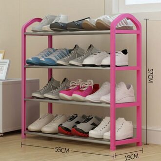Diy Schoenen Opslag Plank Schoenenrek Aluminium Metalen Staande Schoenenrek Thuis Organisator Accessoires Schoenenrek 3/4 Tiers Schoenenrek A6