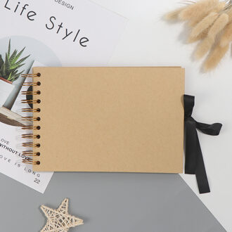 Diy Scrapbooking Foto Childrens Fotoalbums 60 Zwarte Bladzijden Geheugen Boeken A4 Ambachtelijke Papier 12 Marker Pennen Bruiloft Verjaardag geel