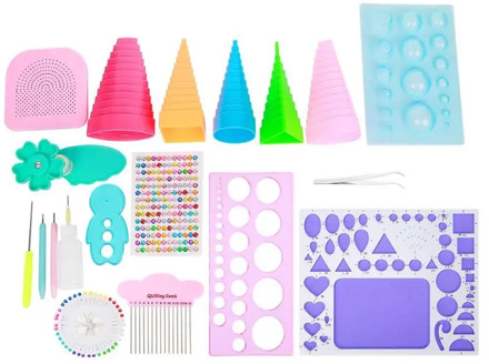 DIY Scrapbooking Quilling Paper Tools Set Wave Shaper Cone Winding Paper Tray Climper Needle Tweezer Pen Mould Kit