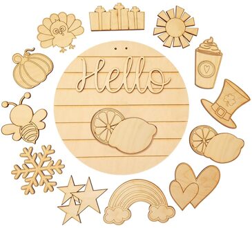 Diy Seizoensgebonden Welkom Teken Met Verwisselbare Voordeur Veranda Hanger Stukken Voor Voordeur Veranda Wianki Ik Girlandy