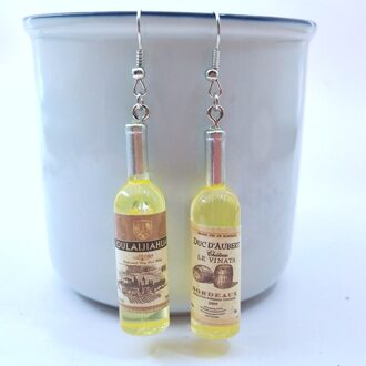 Diy Simulatie Wijnfles Dangle Oorbellen Voor Vrouwen Cool Rood, Geel, Blauw Wijn Oorbellen Sieraden stijl- 3