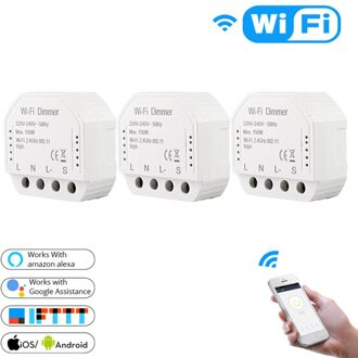 Diy Smart Wifi Light Led Dimmer Schakelaar Smart Home Smart Leven/Tuya App Afstandsbediening 1/2 Manier Schakelaar Werk met Alexa Google Thuis 3stk