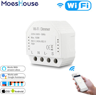 DIY Smart WiFi Light LED Dimmer Switch Smart Life/Tuya APP Remote Control 1/2 Way Switch,Works with Alexa Echo Google Home