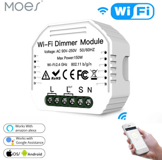 DIY Smart WiFi Light LED Dimmer Switch Smart Life/Tuya APP Remote Control 1/2 Way Switch,Works with Alexa Echo Google Home