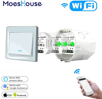 DIY Smart WiFi Light LED Dimmer Switch Smart Life/Tuya APP Remote Control 1/2 Way Switch,Works with Alexa Echo Google Home