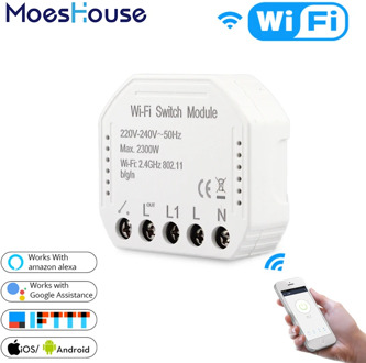 DIY Smart WiFi Light Switch Smart Life/Tuya APP Remote Control 1/2 Way 1 Gang Switch,Works with Alexa Echo Google Home