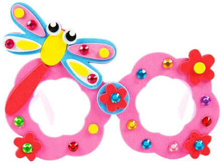 Diy Speelgoed Cartoon Bril Baby Handwerk Kinderen Puzzel Kinderen Educatief Speelgoed Handwerk Fun Party Diy Meisje/Jongen Randomly send 1stk