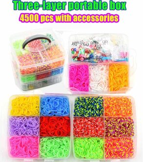Diy Speelgoed Rubber Loom Bands Box Set Kid Armband Siliconen Elastiekjes Elastische Weave Loom Bands Kinderen Arts Ambachten Speelgoed Blauw