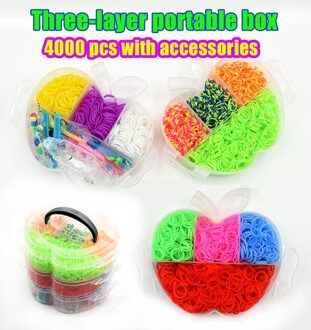 Diy Speelgoed Rubber Loom Bands Box Set Kid Armband Siliconen Elastiekjes Elastische Weave Loom Bands Kinderen Arts Ambachten Speelgoed Rood