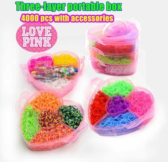 Diy Speelgoed Rubber Loom Bands Box Set Kid Armband Siliconen Elastiekjes Elastische Weave Loom Bands Kinderen Arts Ambachten Speelgoed Zilver